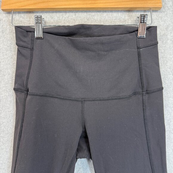 Lululemon Black Crop‎ Leggings Criss Cross Pure Practice Pant High Waist Size 6 - Picture 7 of 16
